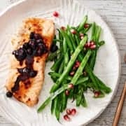 Grilled Salmon With Blueberry Balsamic Sauce